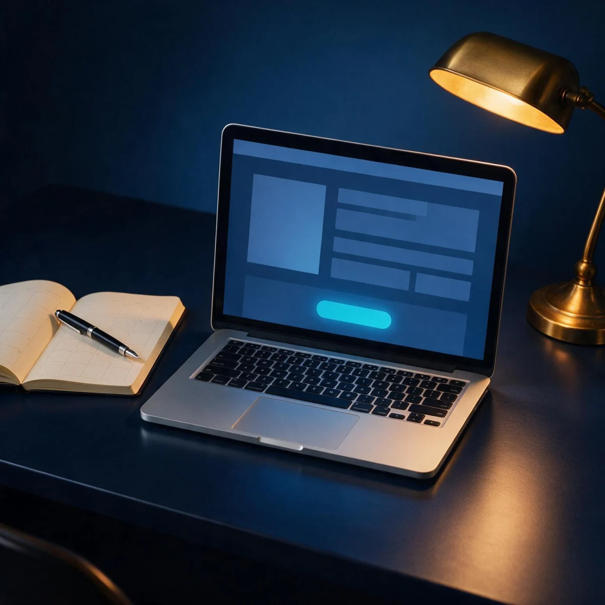 Webdesign für Coaches: Arbeitsplatz mit Coaching-Webseite und Terminkalender