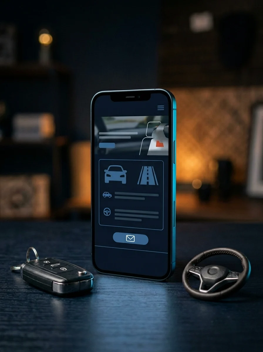 Webdesign für Fahrschulen: responsive Webseite auf Smartphone