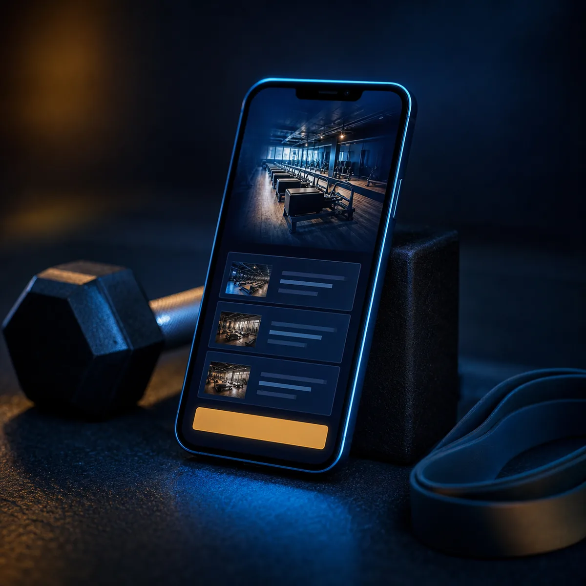 Webdesign für Fitnessstudios: responsive Webseite auf Smartphone