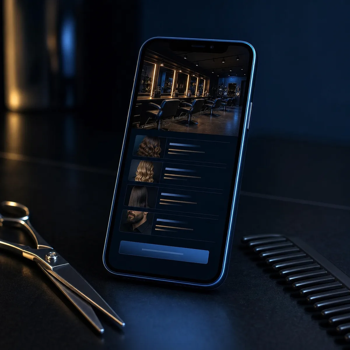 Webdesign für Friseure: responsive Webseite auf Smartphone