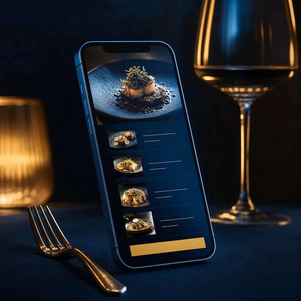 Webdesign für Gastronomie: responsive Webseite auf Smartphone