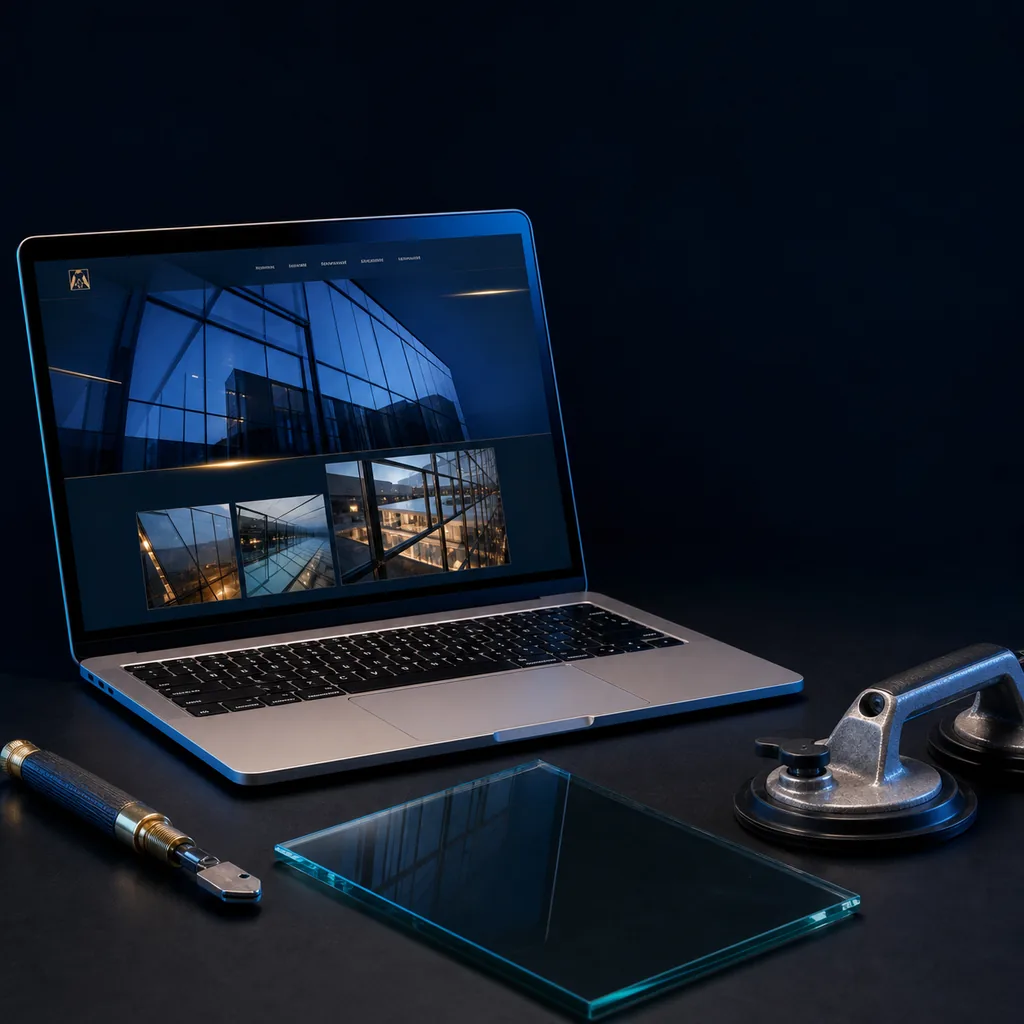Glaserei-Webseite mit lokalem SEO und Notdienst-Sichtbarkeit von BroDesigns