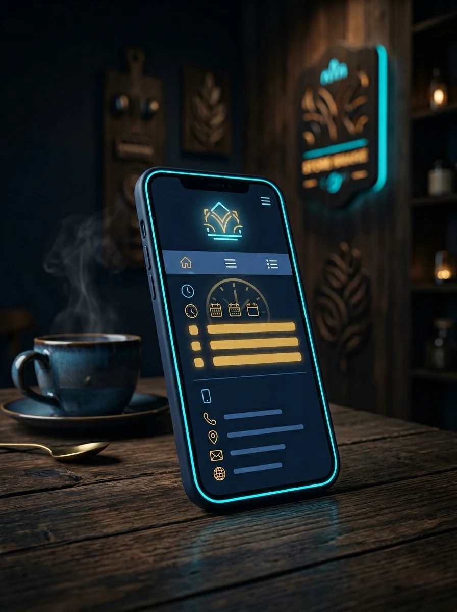 Webdesign für lokale Unternehmen auf Smartphone