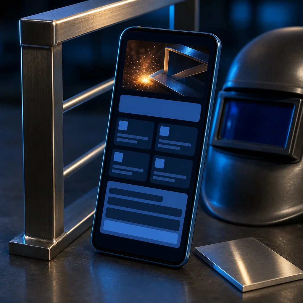 Webdesign für Metallbauer: responsive Webseite auf Smartphone