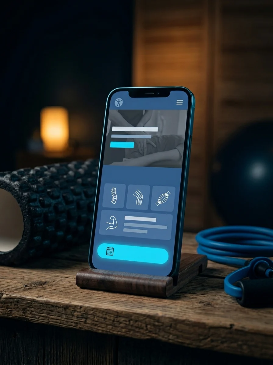 Webdesign für Physiotherapien: responsive Webseite auf Smartphone