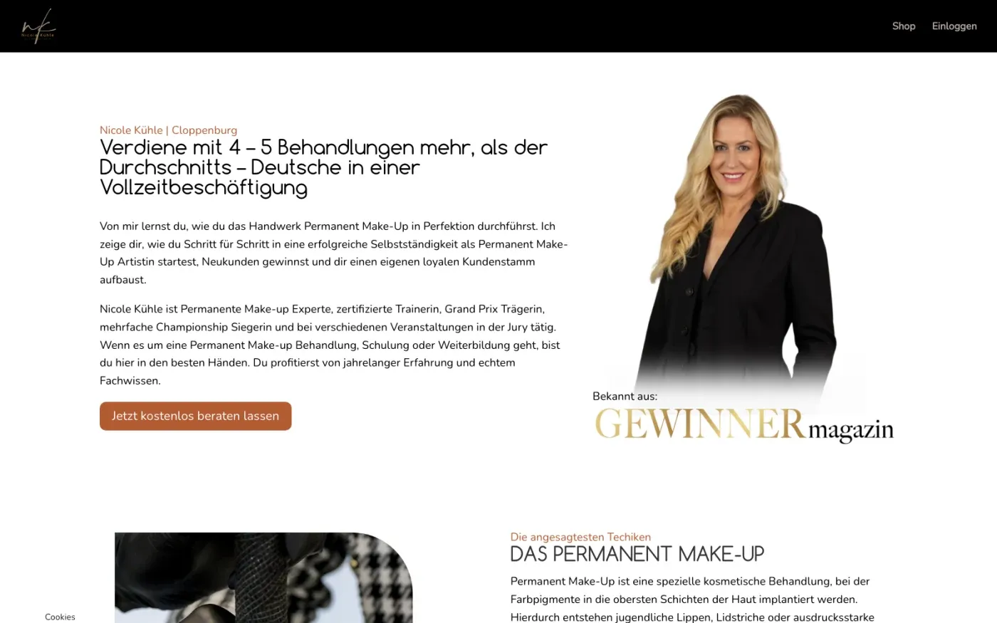 Startseite mit Hero-Bereich