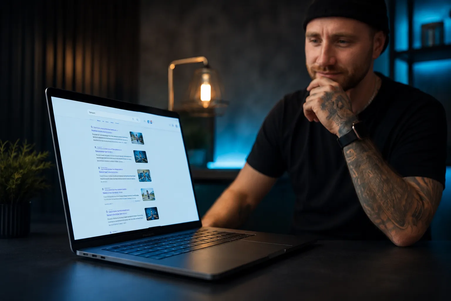 Google Suche optimieren Google Suche optimieren am Laptop mit Suchergebnissen