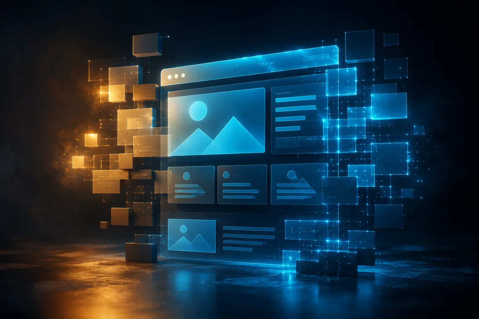 Webseite mit KI selbst bauen - KI-Website-Builder im Einsatz Webseite mit KI selbst bauen: Dashboard eines KI-Website-Builders mit generiertem Layout