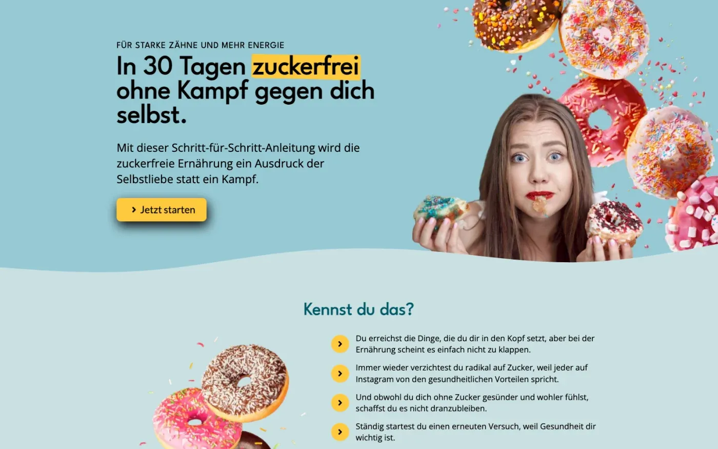 Startseite mit Hero-Bereich