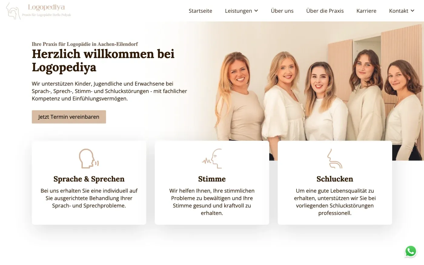 Startseite mit Hero-Bereich