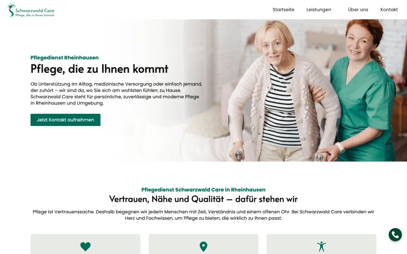 Startseite mit Hero-Bereich