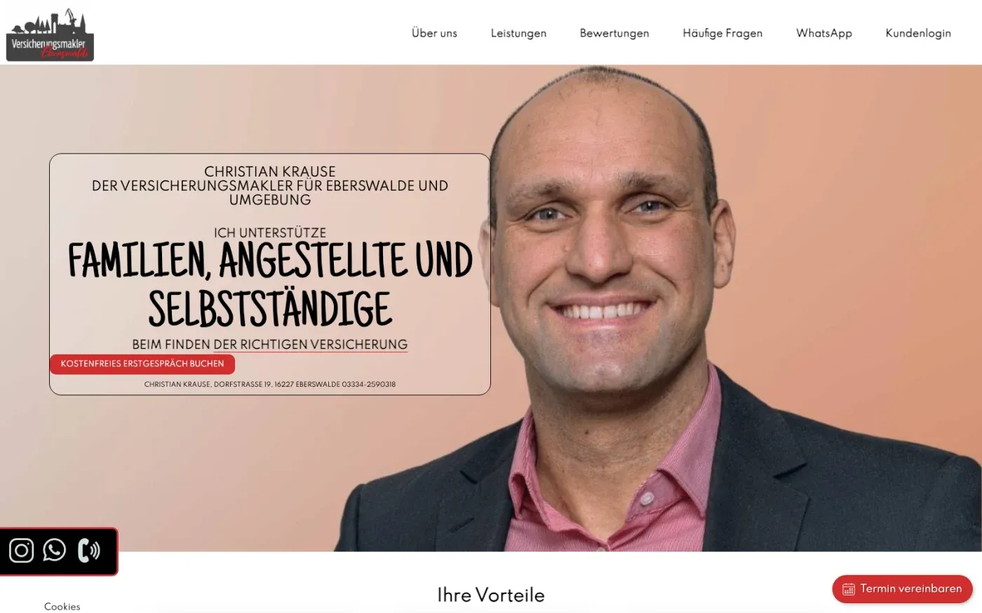 Startseite mit Hero-Bereich