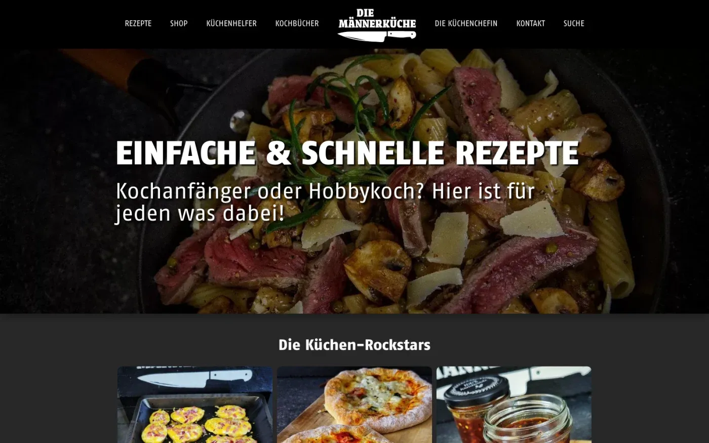 Startseite mit Hero-Bereich