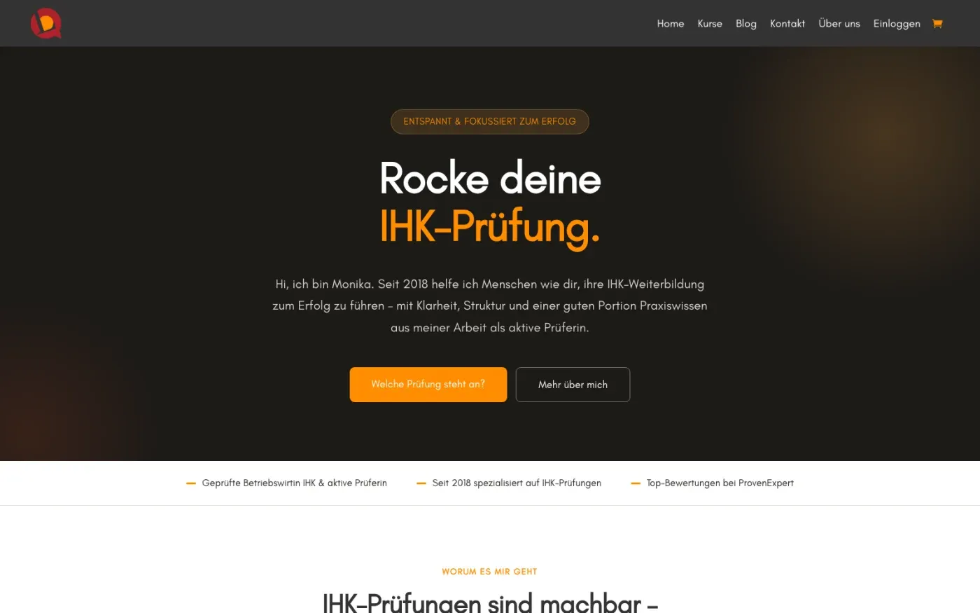 Startseite mit Hero-Bereich
