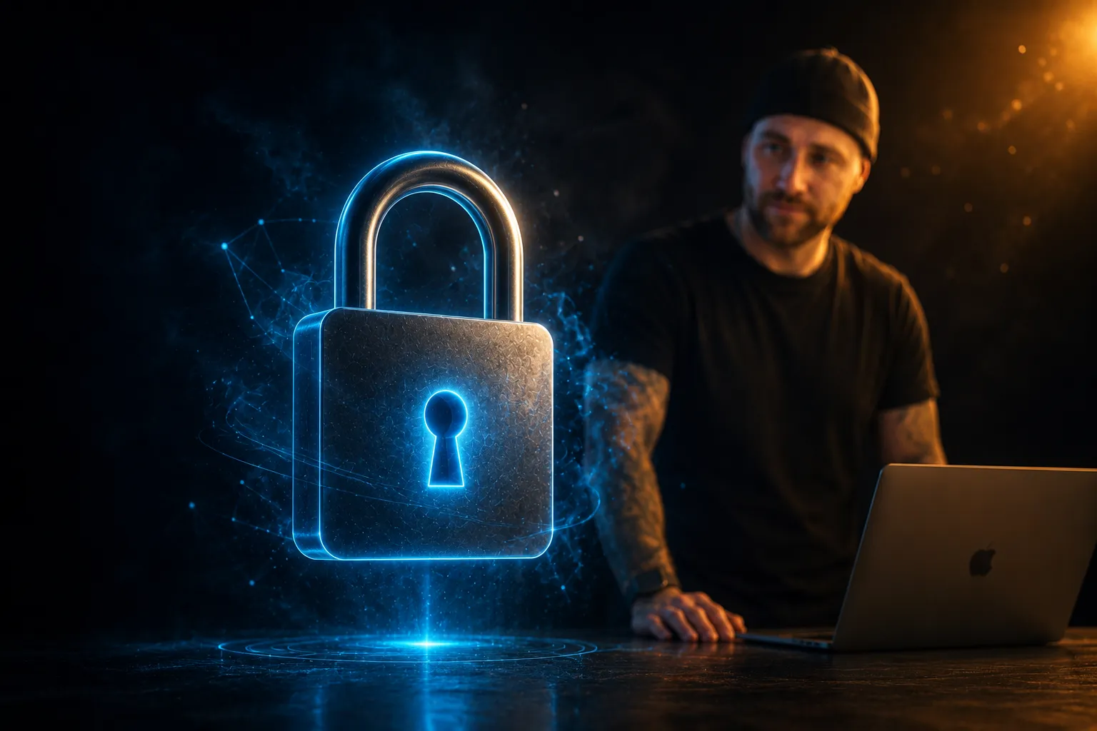 Sicheres Passwort und Login-URL – WordPress schützen Digitales Schloss als Symbol für Passwortschutz und WordPress-Login-Absicherung