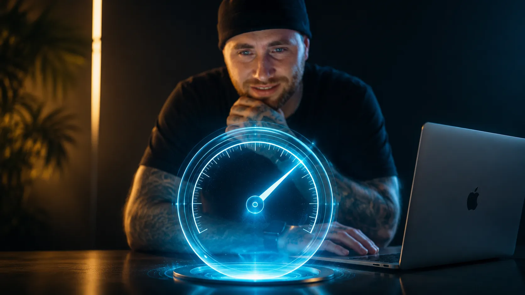 Webdesign-Trends 2026: Geschwindigkeitsanzeige als Symbol für Ladezeit und Nutzerfreundlichkeit