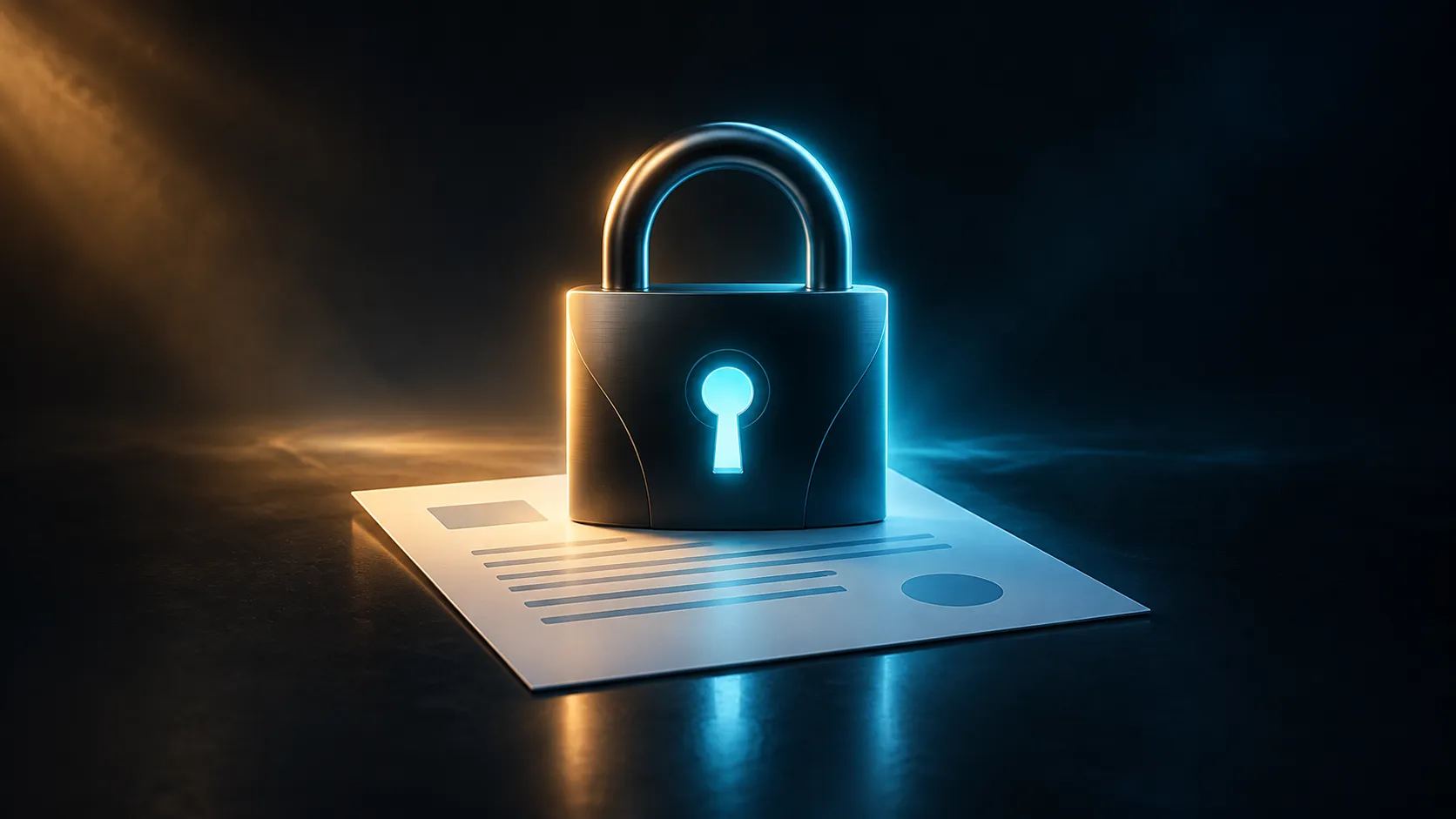 ChatGPT in Word nutzen: Datenschutz bei Kundendokumenten Datenschutz beim ChatGPT in Word nutzen: ein Schloss über einem Dokument als Symbol für vertrauliche Kundendaten