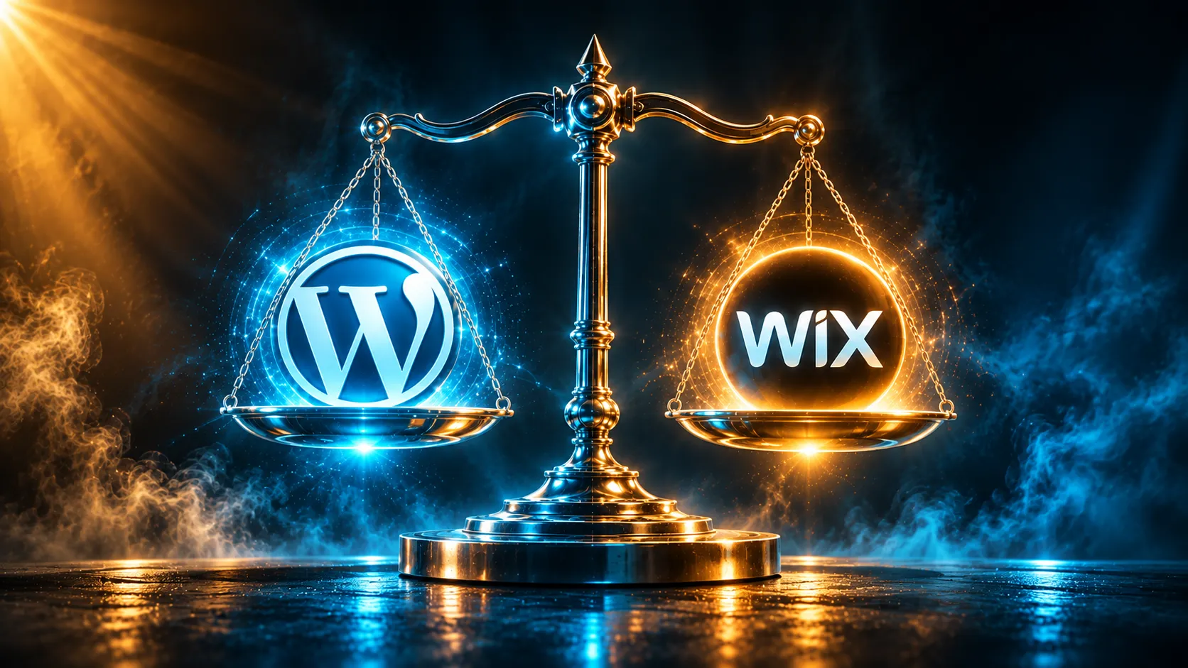 WordPress oder Wix: Waage als Symbol für den Systemvergleich für kleine Betriebe
