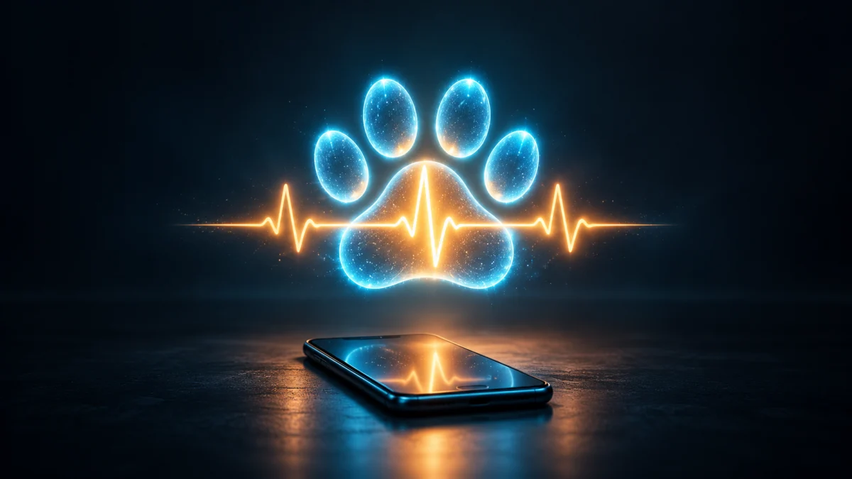 Webseite für Tierarztpraxis auf dem Smartphone bei nächtlicher Suche