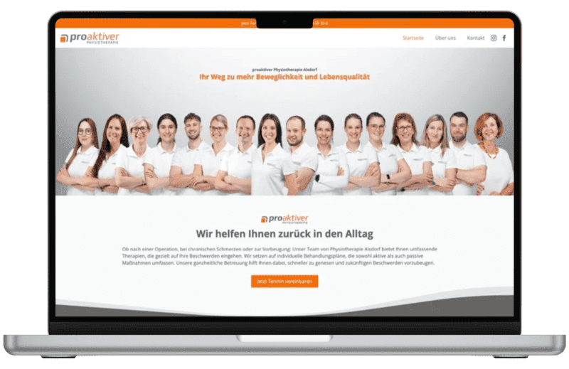 Webseite proaktiver Physiotherapie