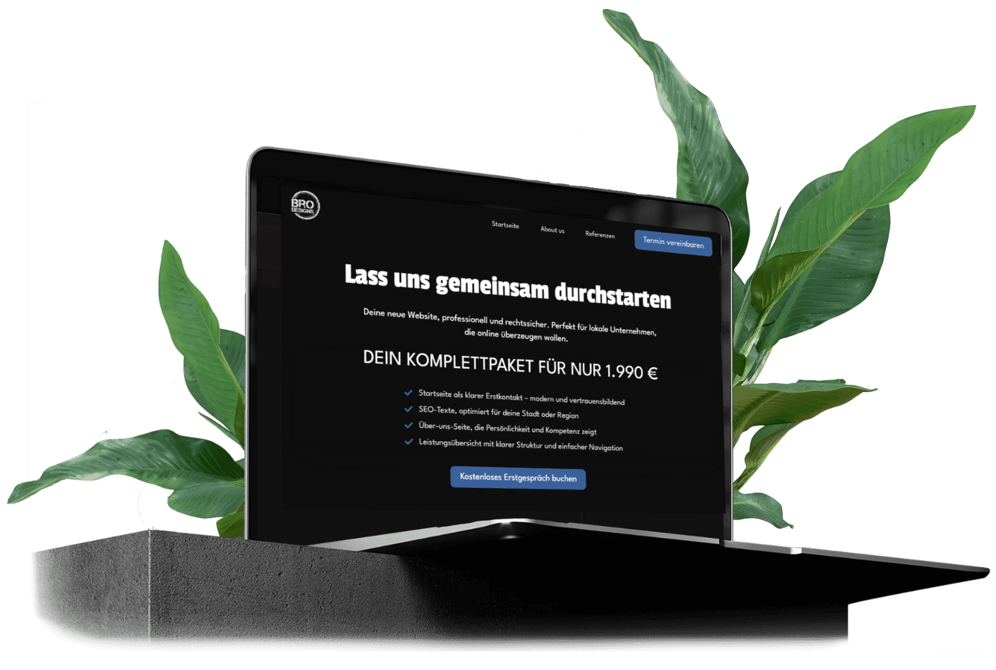 BroDesigns WordPress Webseite Komplettpaket Mockup Header