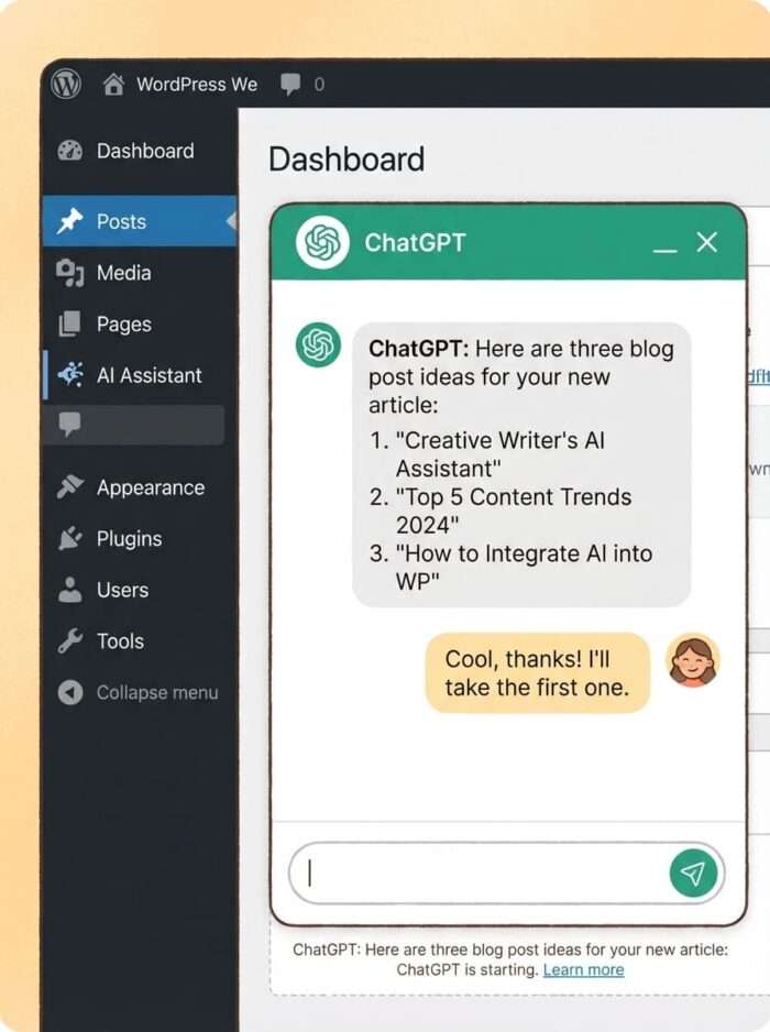 ChatGPT und WordPress Illustration